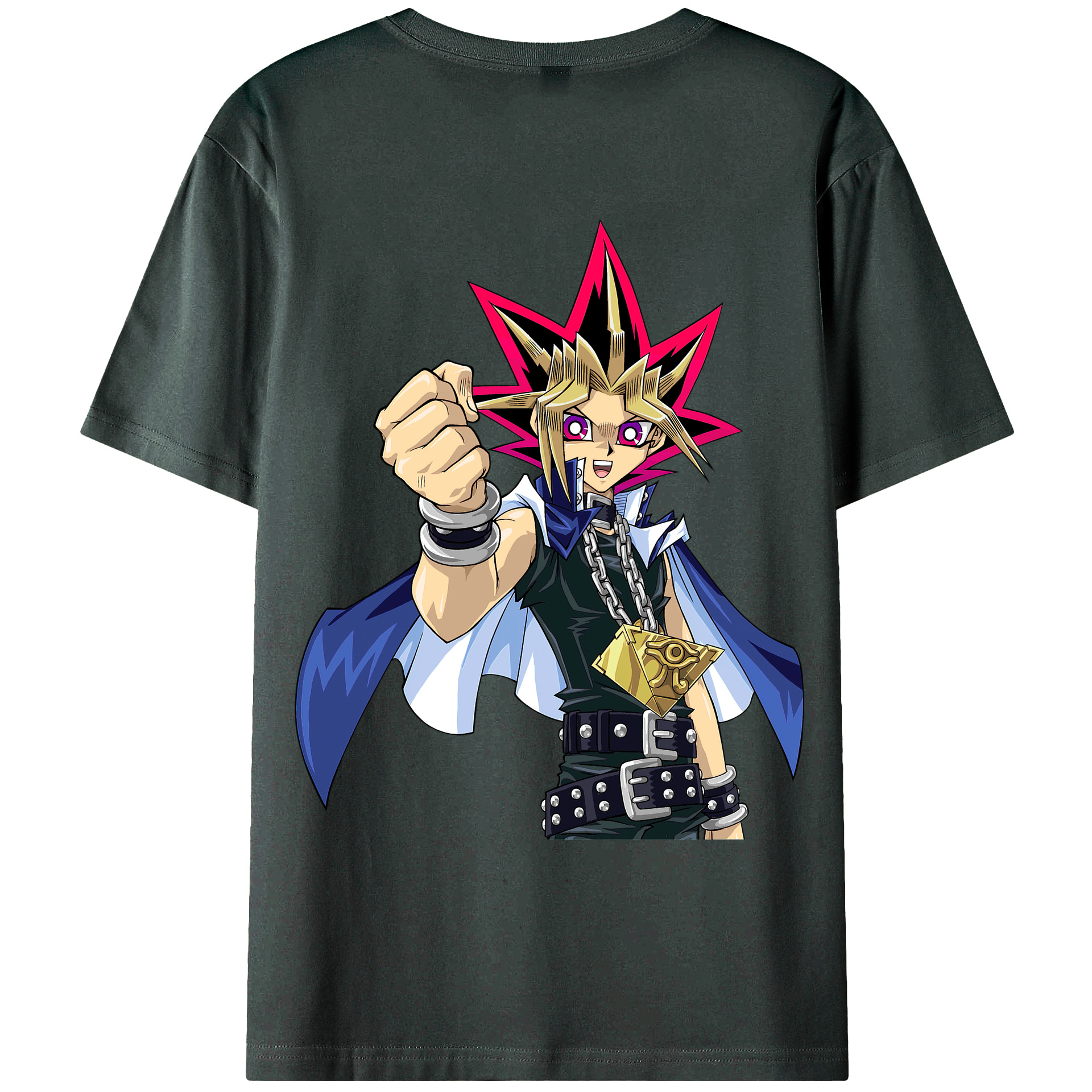 （画像用） 遊☆戯☆王 Yu-Gi-Oh! 綿100％ メンズ半袖Tシャツ（バックプリント） 通気性